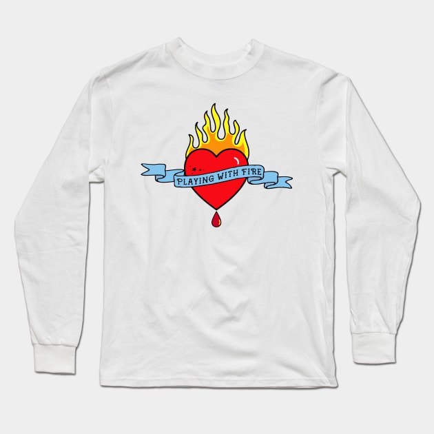 playing with fire Describe your design in a short sentence or two Long Sleeve T-Shirt by Dennisbani